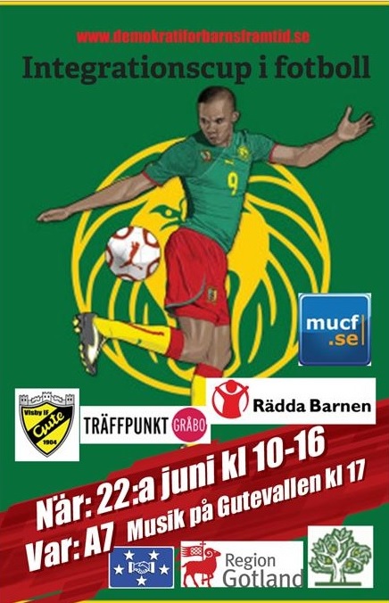 Affisch Integrationscup i fotboll 22a juni