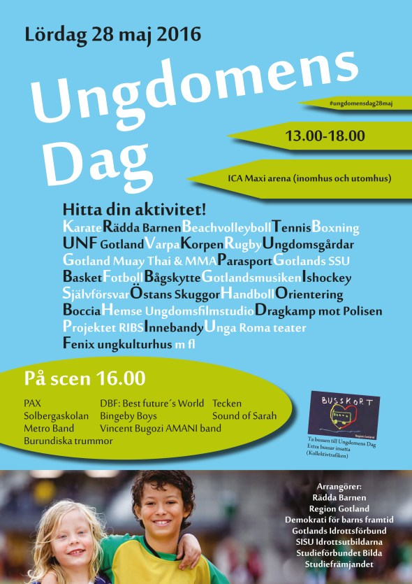 Inbjudan Ungdomens Dag 28e maj
