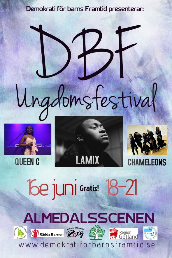 Affisch DBF Ungdomsfestival 2018 loggor